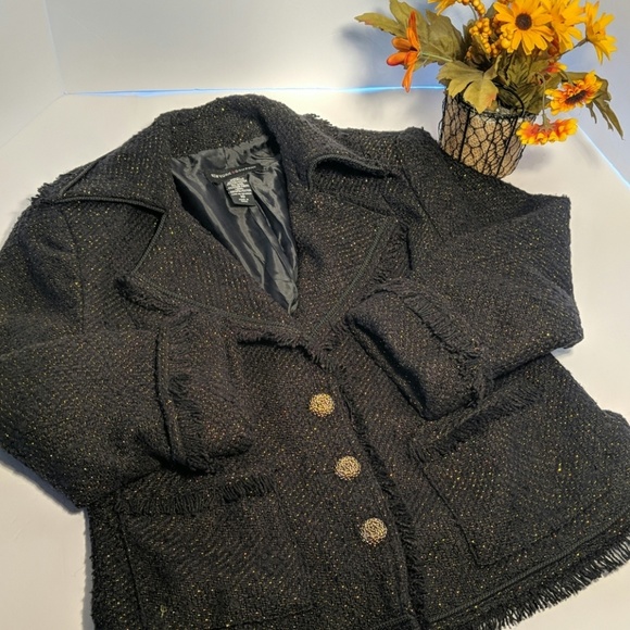 New York & Company Jackets & Blazers - New York & company 10 black gold thread coat